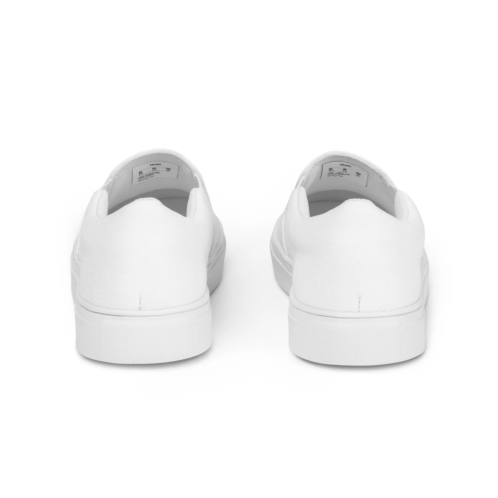 iSAW Mens White / White Black Slip-On Canvas Shoes