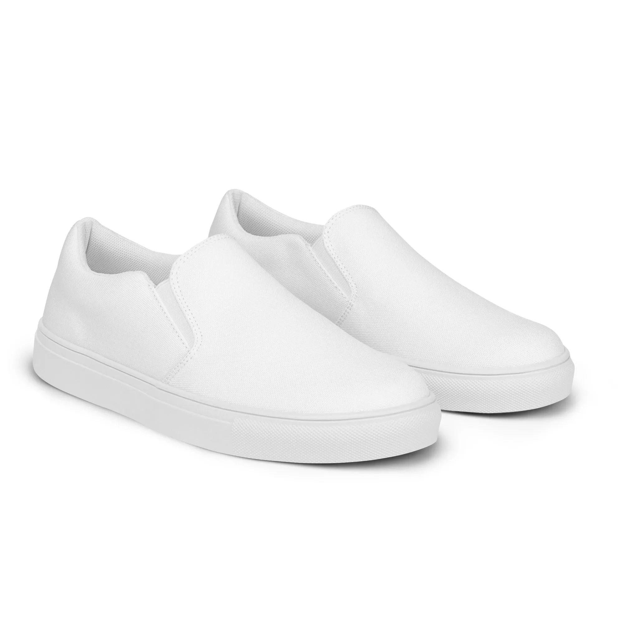 iSAW Mens White / White Black Slip-On Canvas Shoes