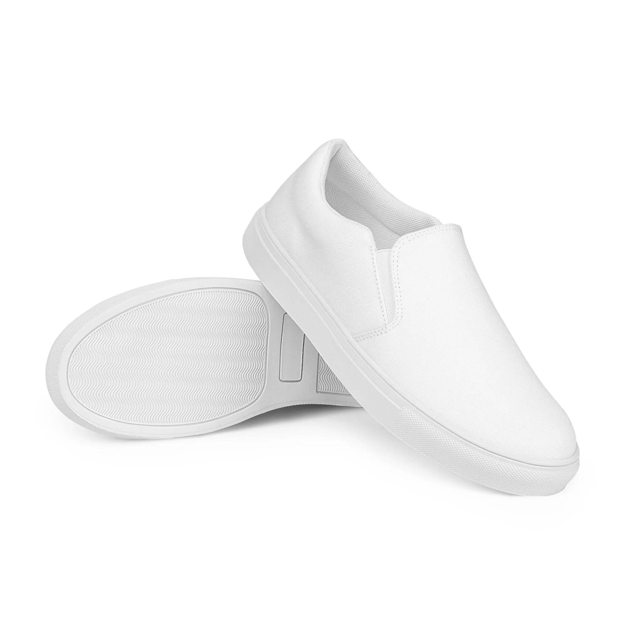 iSAW Mens White / White Black Slip-On Canvas Shoes