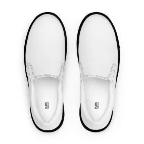 iSAW Mens White / White Black Slip-On Canvas Shoes