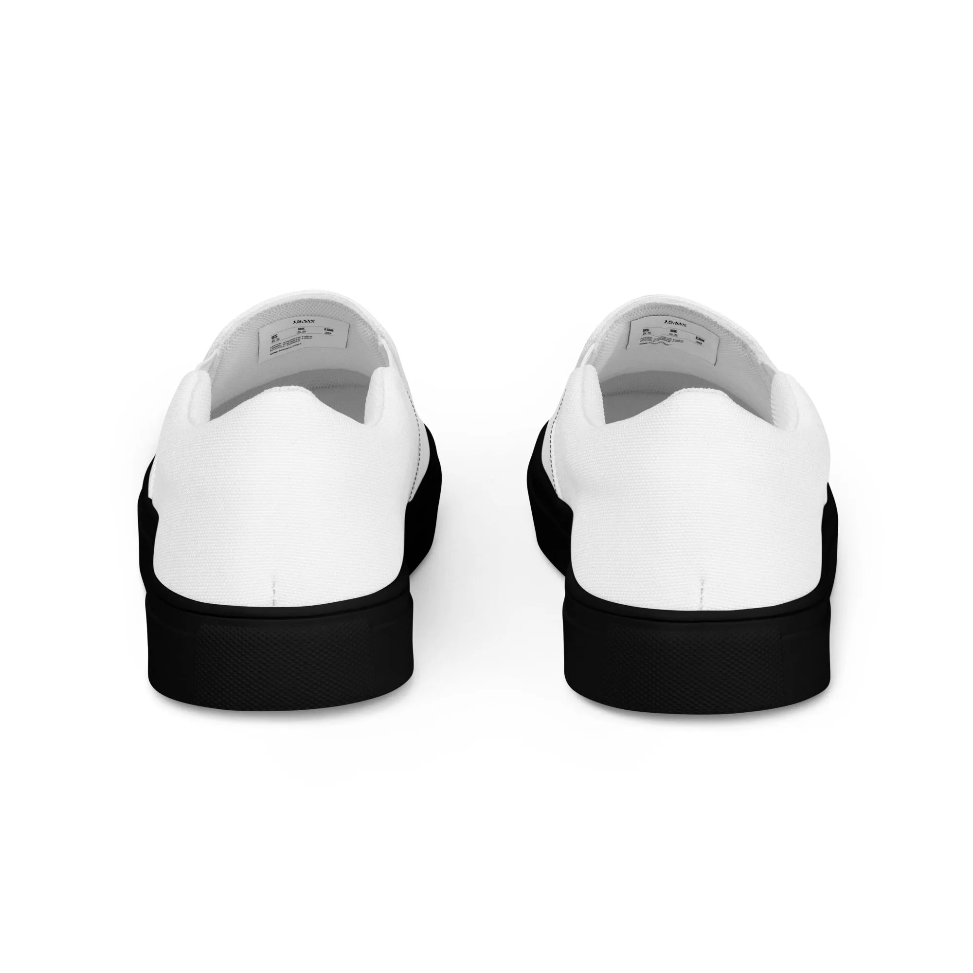 iSAW Mens White / White Black Slip-On Canvas Shoes