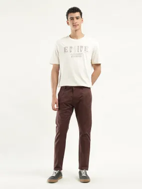 Men's Brown Slim Tapered Fit Chinos