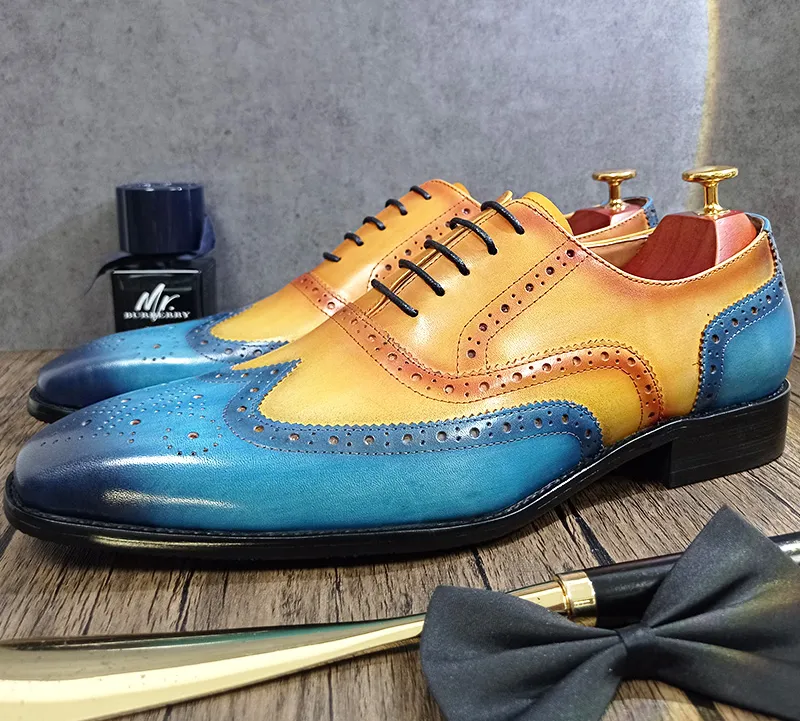 Mix Blue Oxford Luxury Shoes