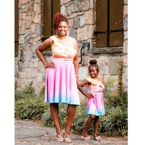 Mommy and Me Halo Rainbow Dresses