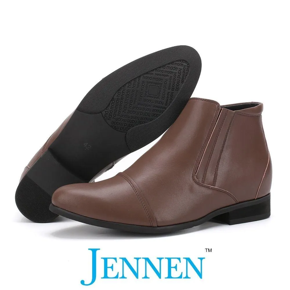 Mr. Ferras Vegan Brown 8cm | 3.2 inches Taller Elevated Boots