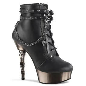 MUERTO-1001 Demonia Boots Finger Bone Heel Ankle Boots