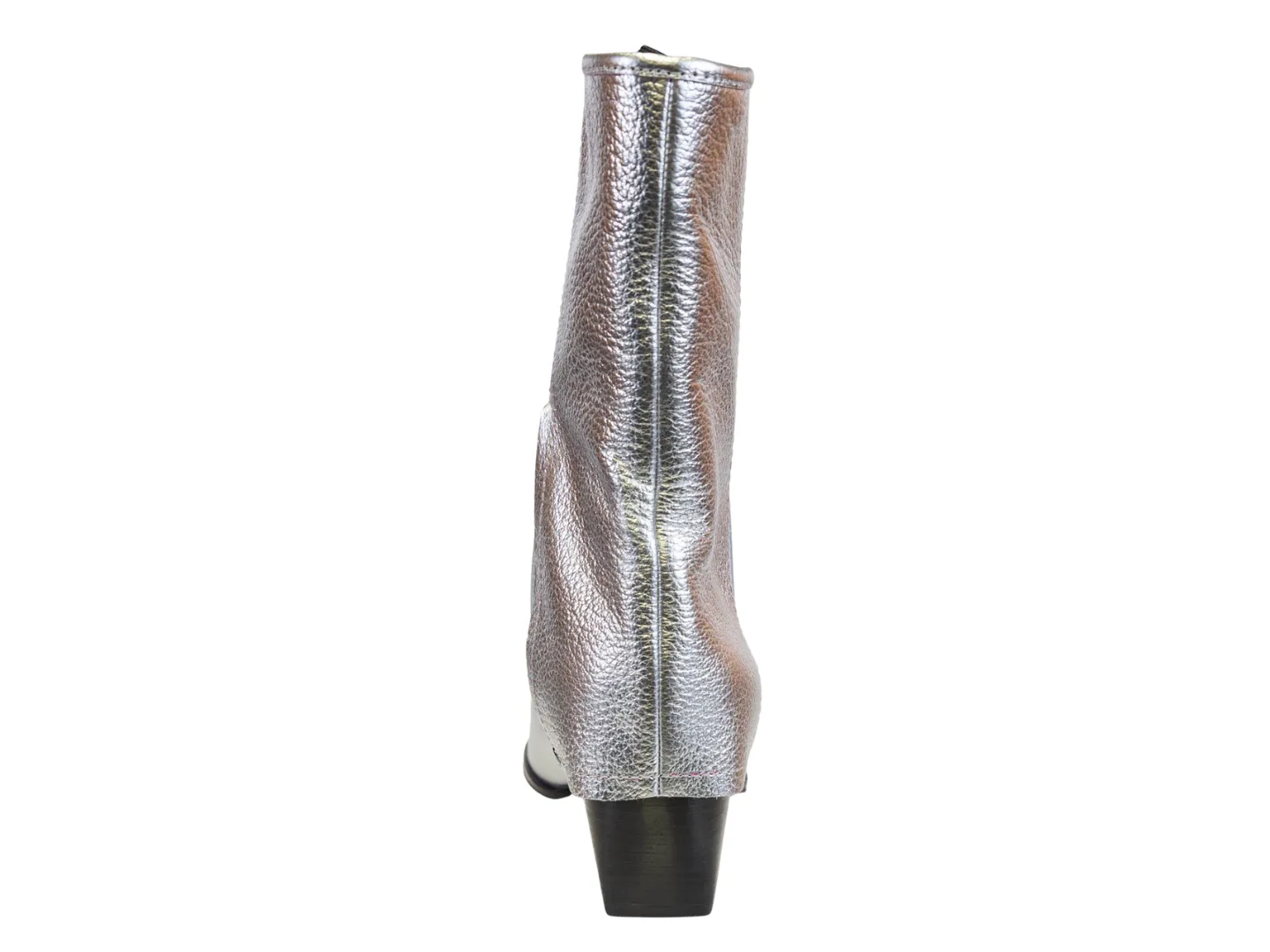 NAKED FEET - CURIO in SILVER Heeled Mid Shaft Boots