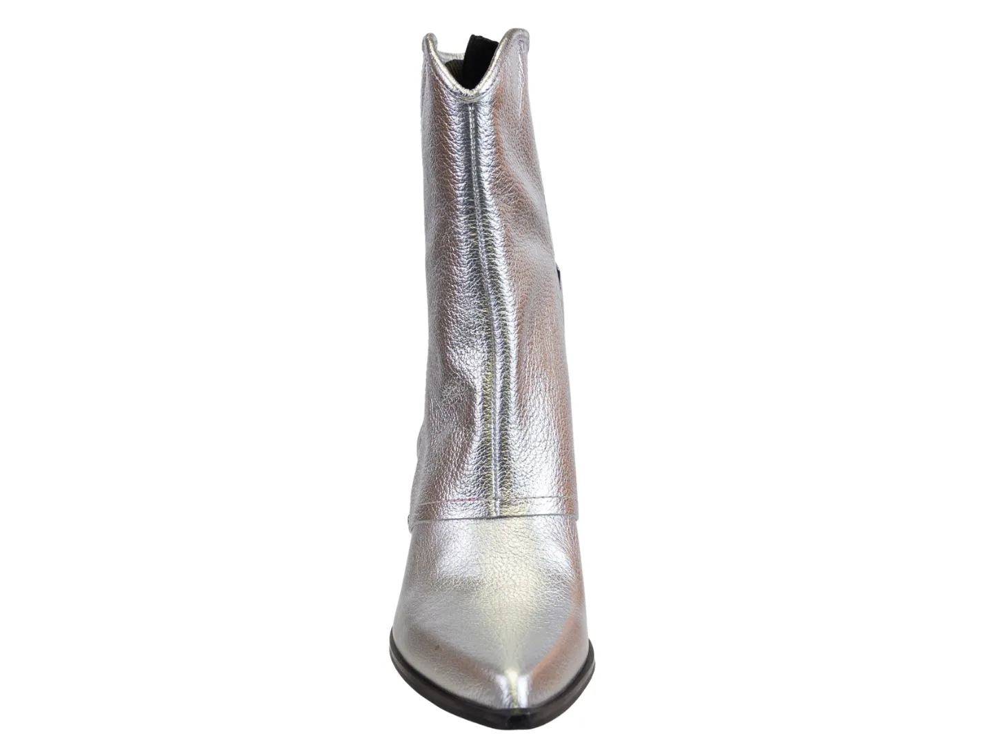 NAKED FEET - CURIO in SILVER Heeled Mid Shaft Boots