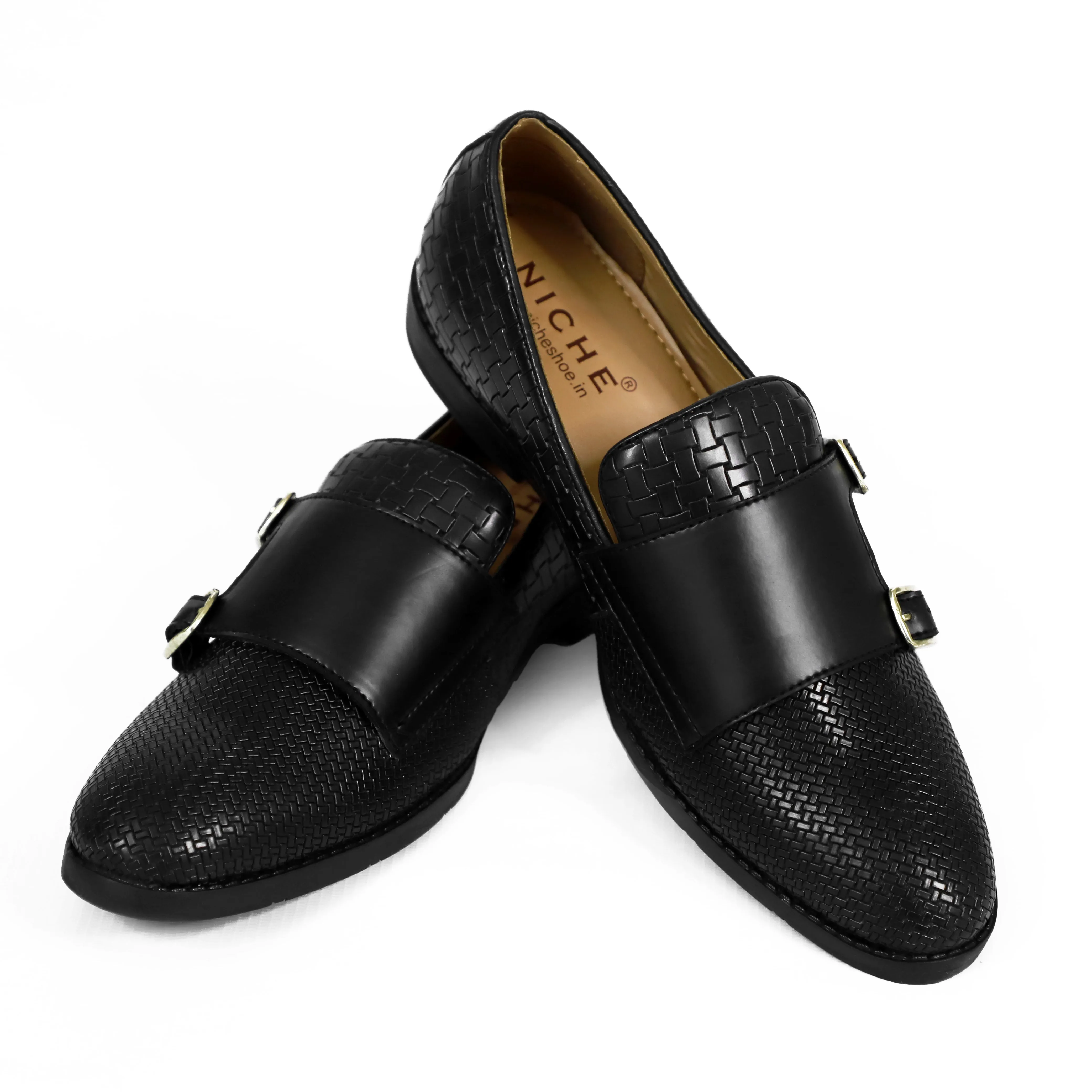NICHE Black Roman Double Monk Slip-Ons