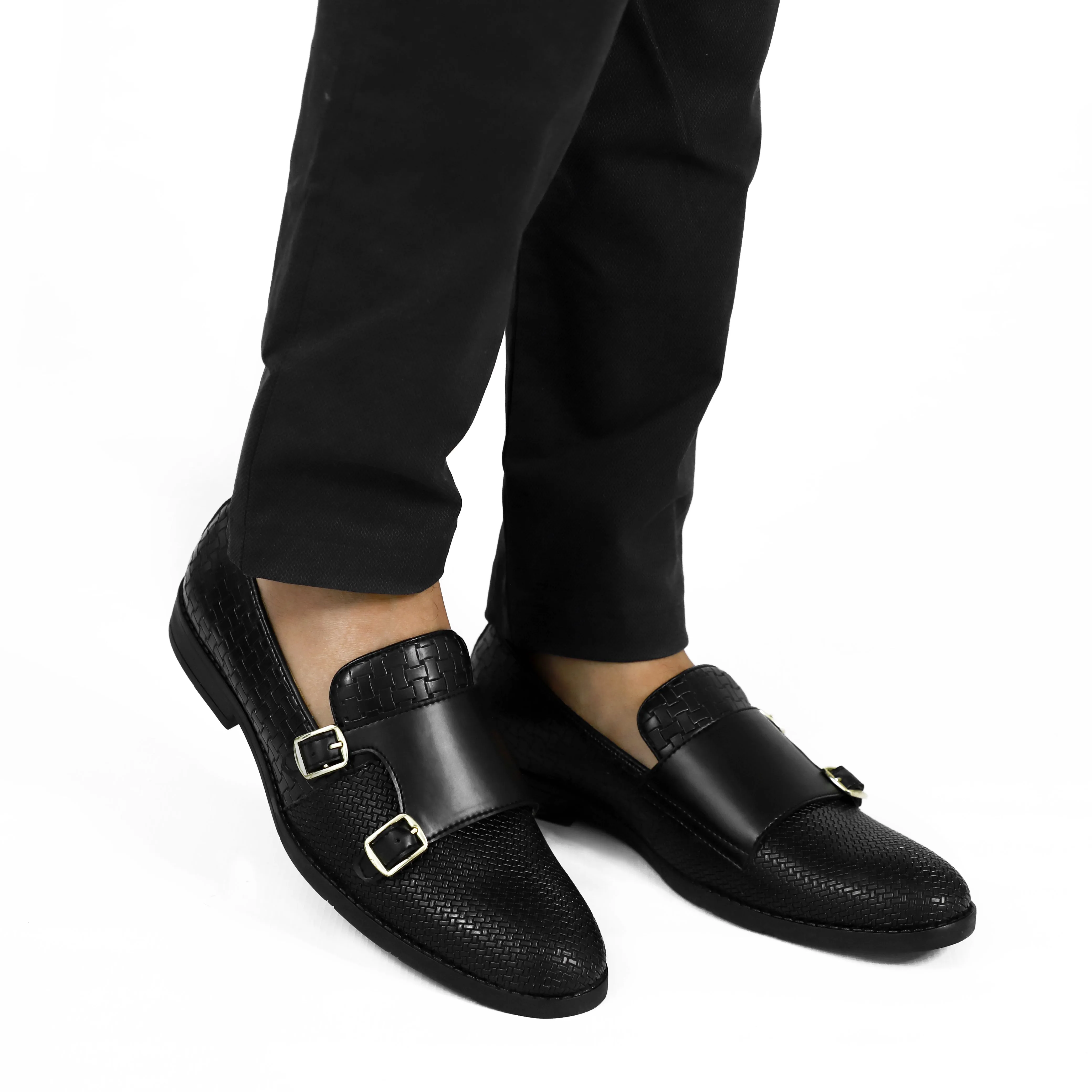 NICHE Black Roman Double Monk Slip-Ons