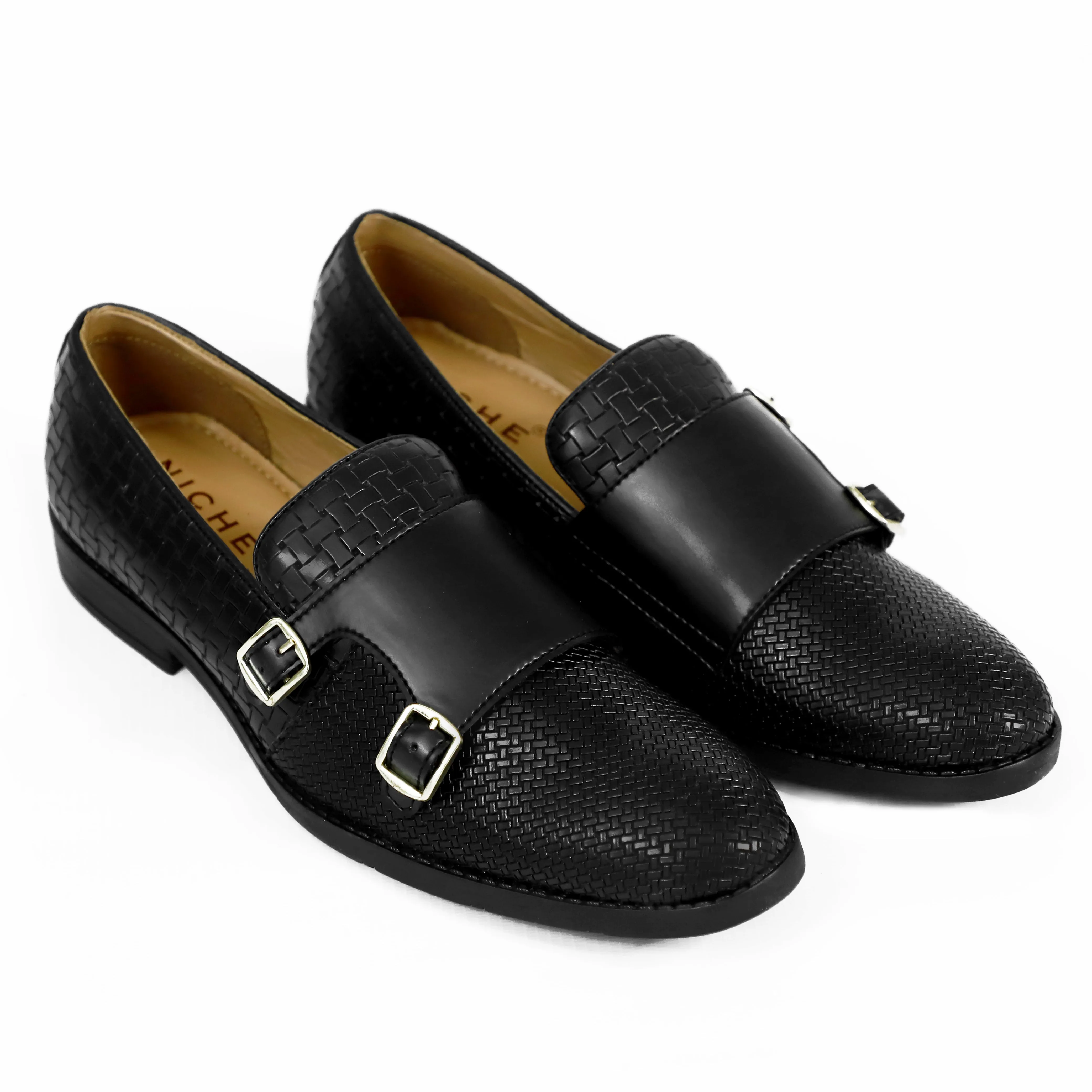 NICHE Black Roman Double Monk Slip-Ons
