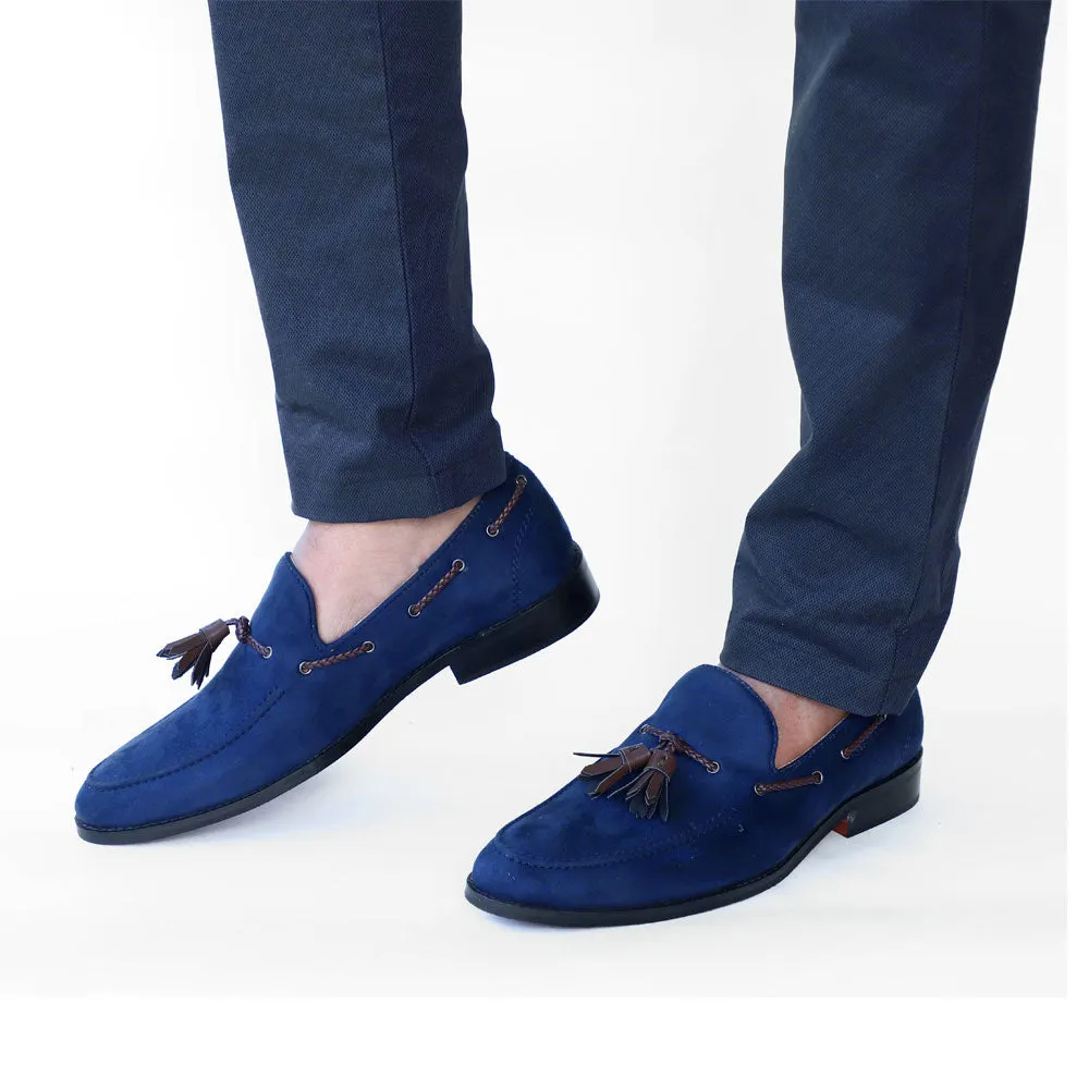 NICHE Blue Suede Tassel Loafer