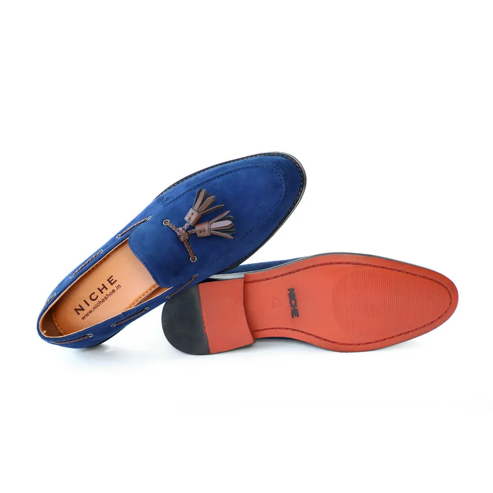 NICHE Blue Suede Tassel Loafer