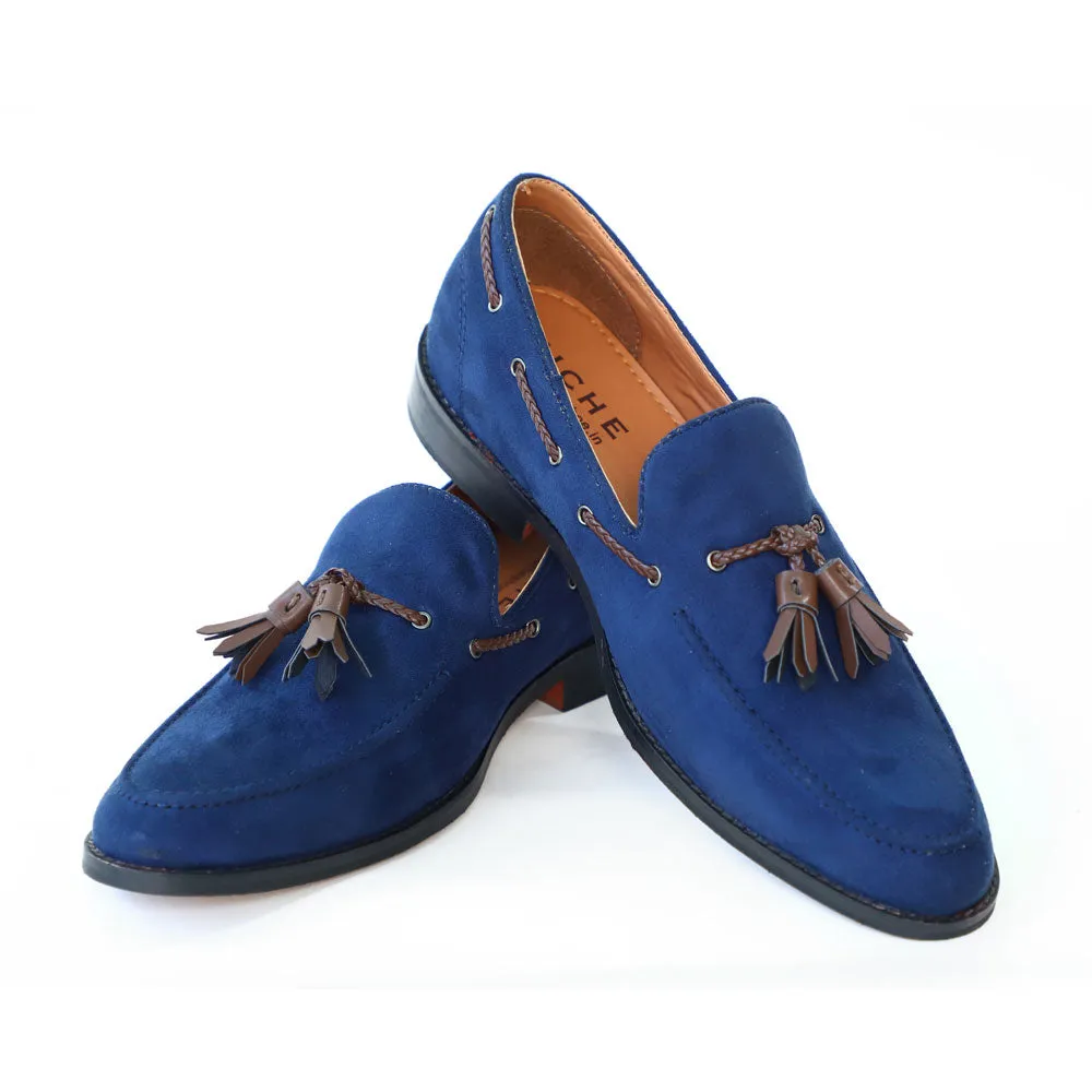 NICHE Blue Suede Tassel Loafer