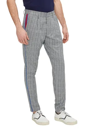 Patterned Slim Fit Causal Trouser - Grey Sax