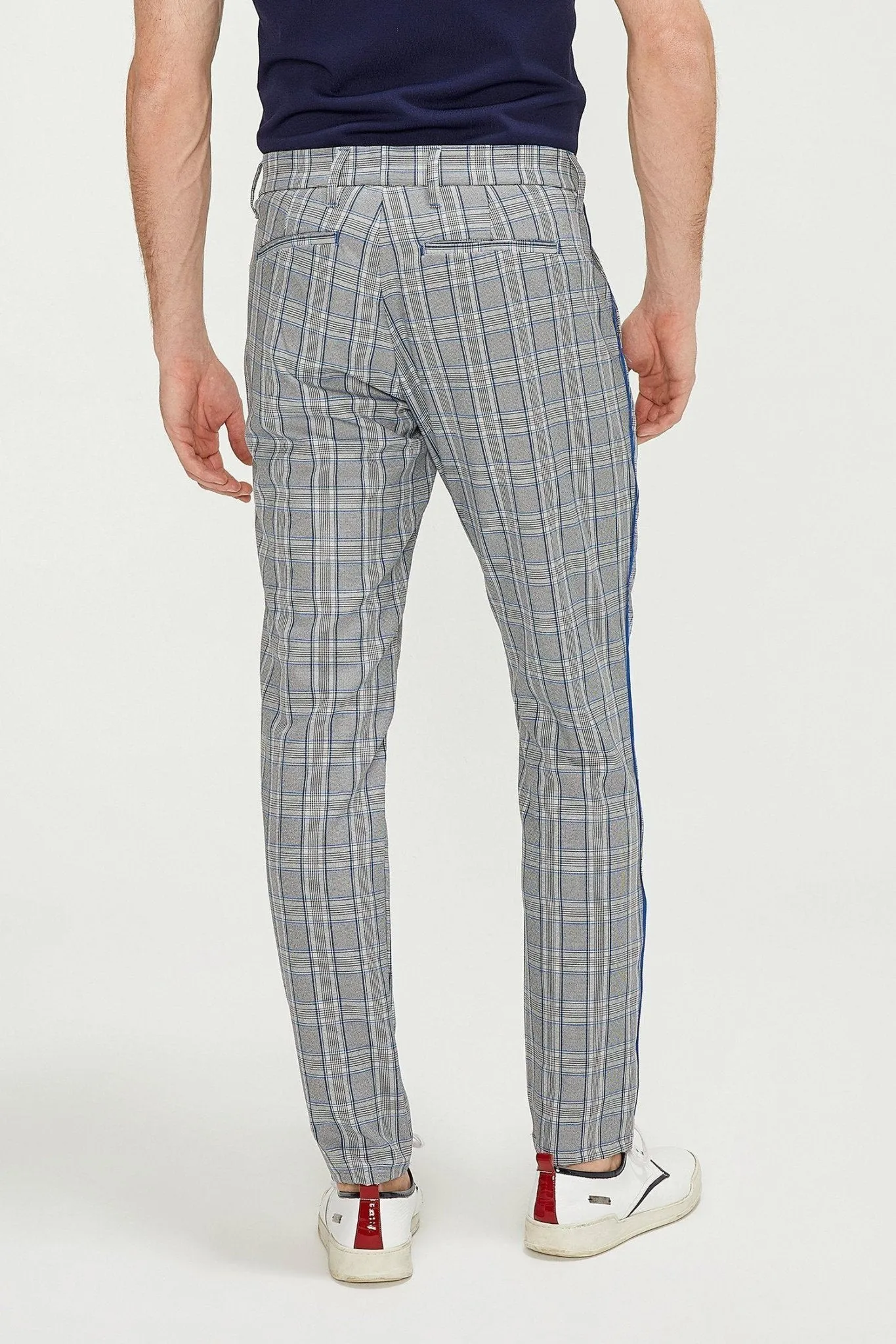 Patterned Slim Fit Causal Trouser - Grey Sax