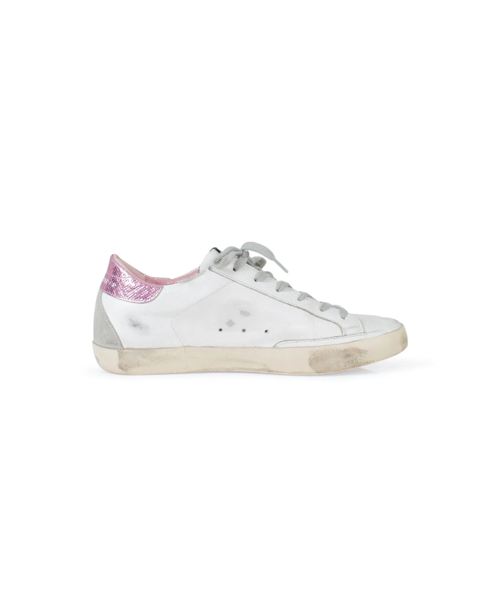 Pink and White Superstar Sneakers