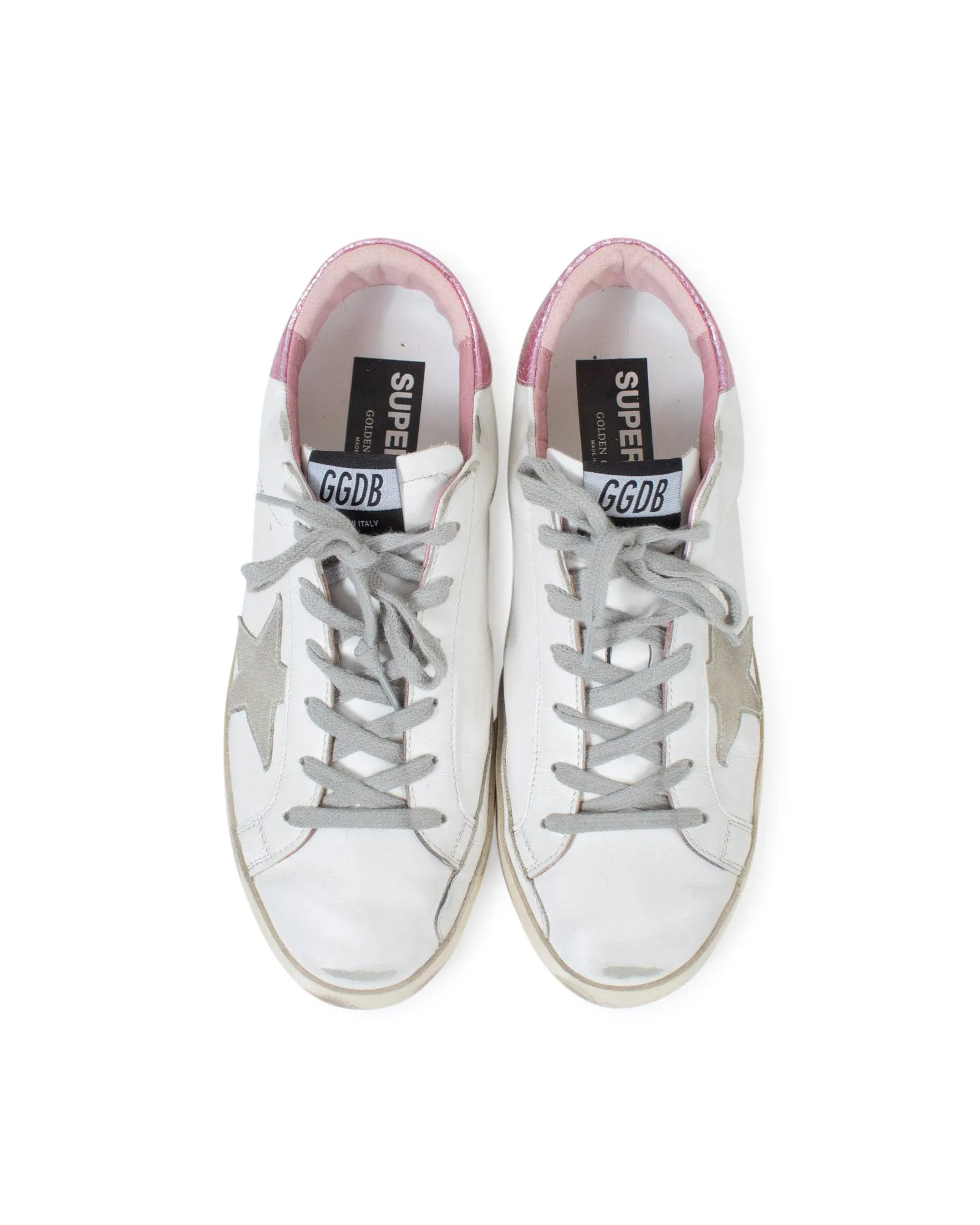 Pink and White Superstar Sneakers