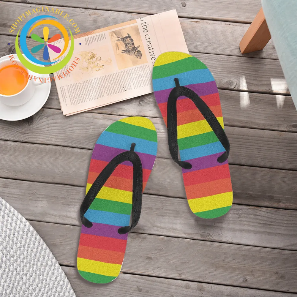 Pride Striped Men's & Ladies Flip-Flops