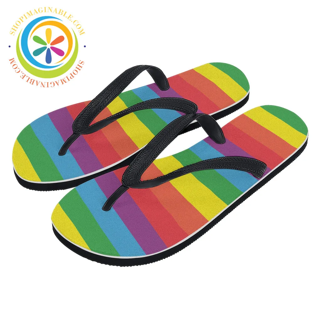 Pride Striped Men's & Ladies Flip-Flops