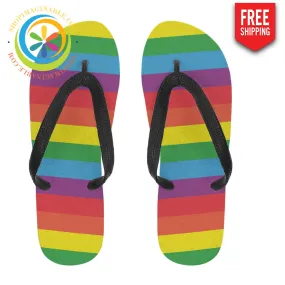 Pride Striped Men's & Ladies Flip-Flops