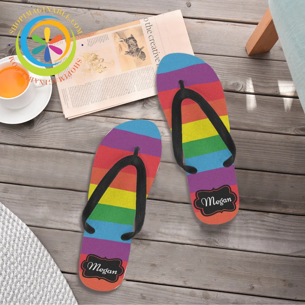 Pride Striped Men's & Ladies Flip-Flops