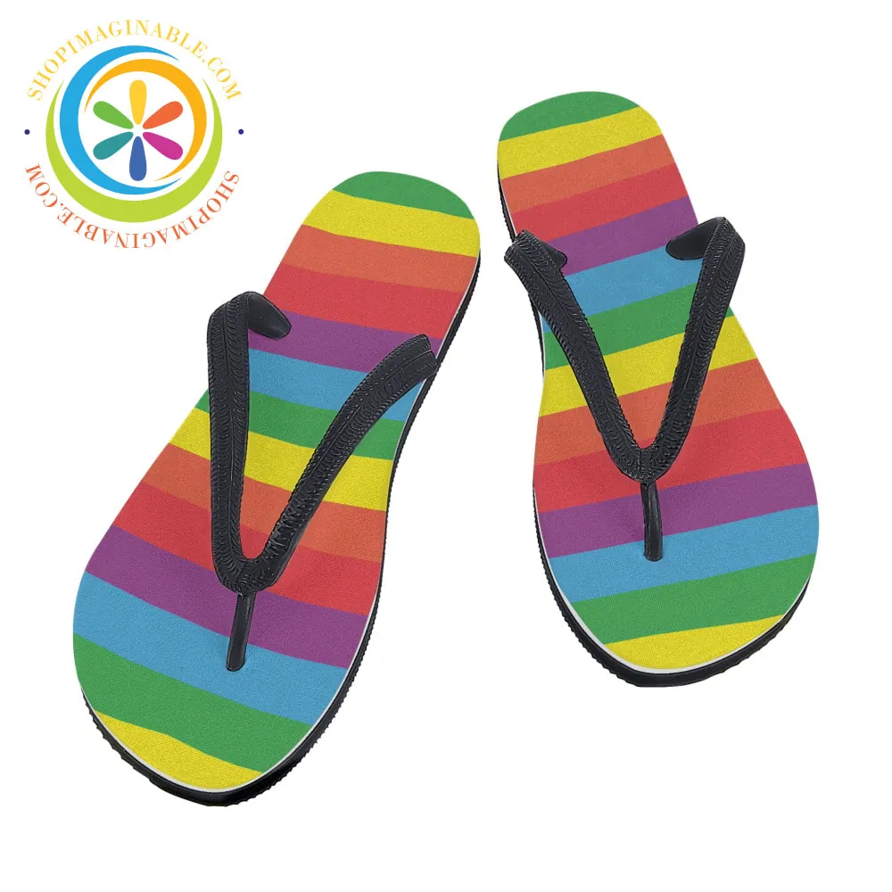 Pride Striped Men's & Ladies Flip-Flops