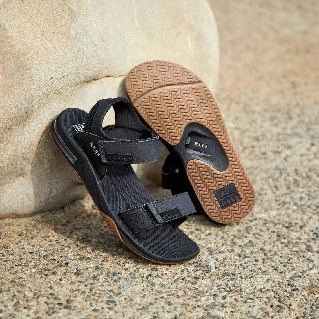 Reef Men's Fanning Baja Sandals- Black/ Silver