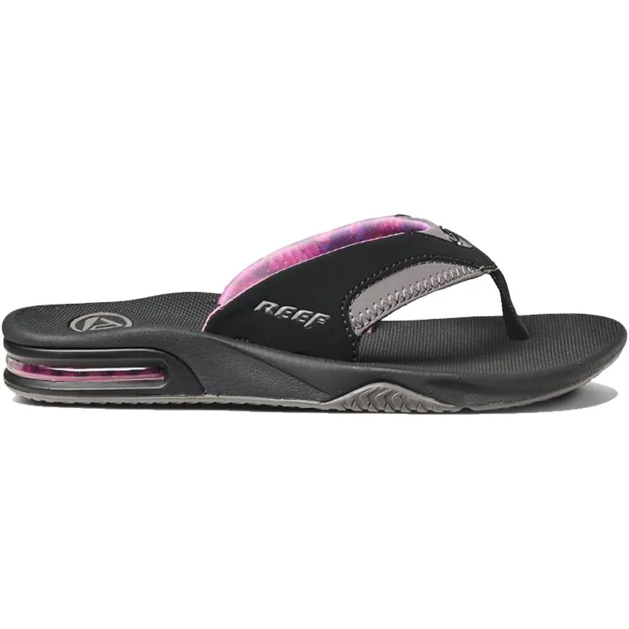 Reef Womens Fanning Flip Flops - Black/Grey