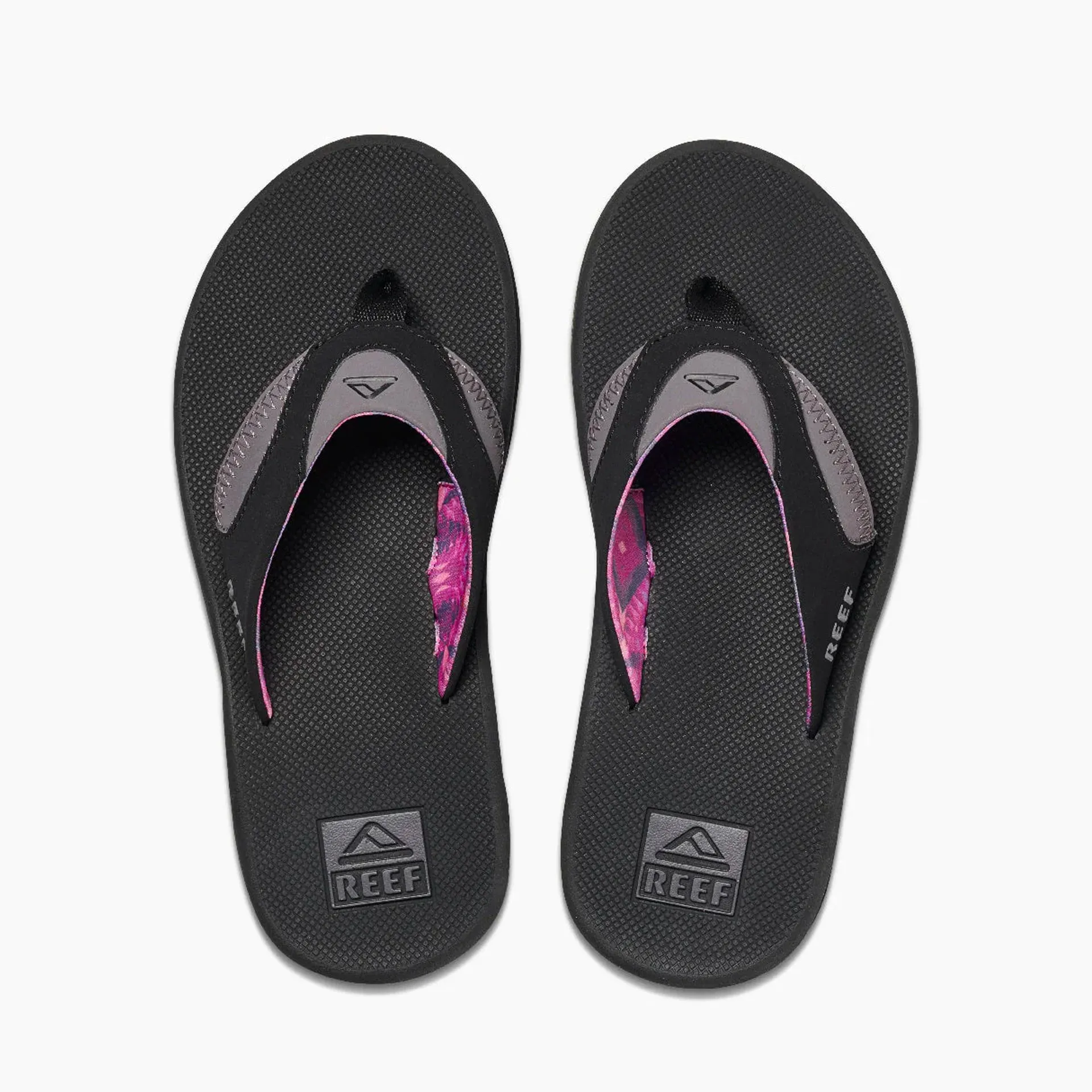 Reef Womens Fanning Flip Flops - Black/Grey