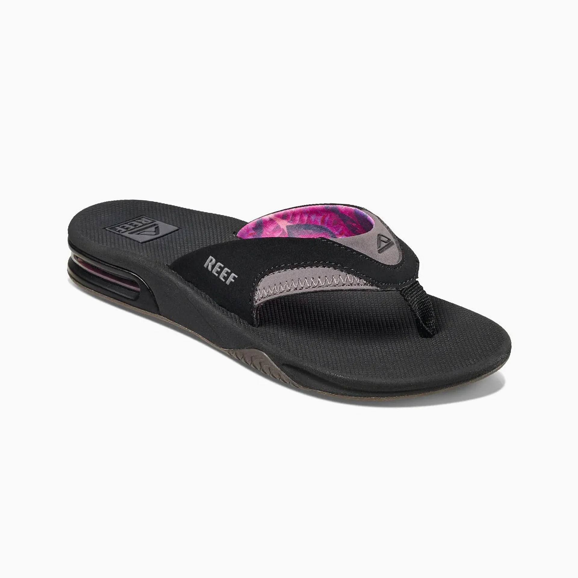 Reef Womens Fanning Flip Flops - Black/Grey
