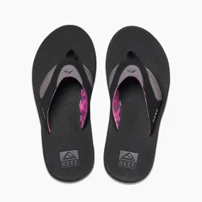 Reef Womens Fanning Flip Flops - Black/Grey