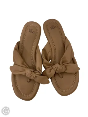 Sandals Flip Flops By Time And Tru In Brown, Size: 9