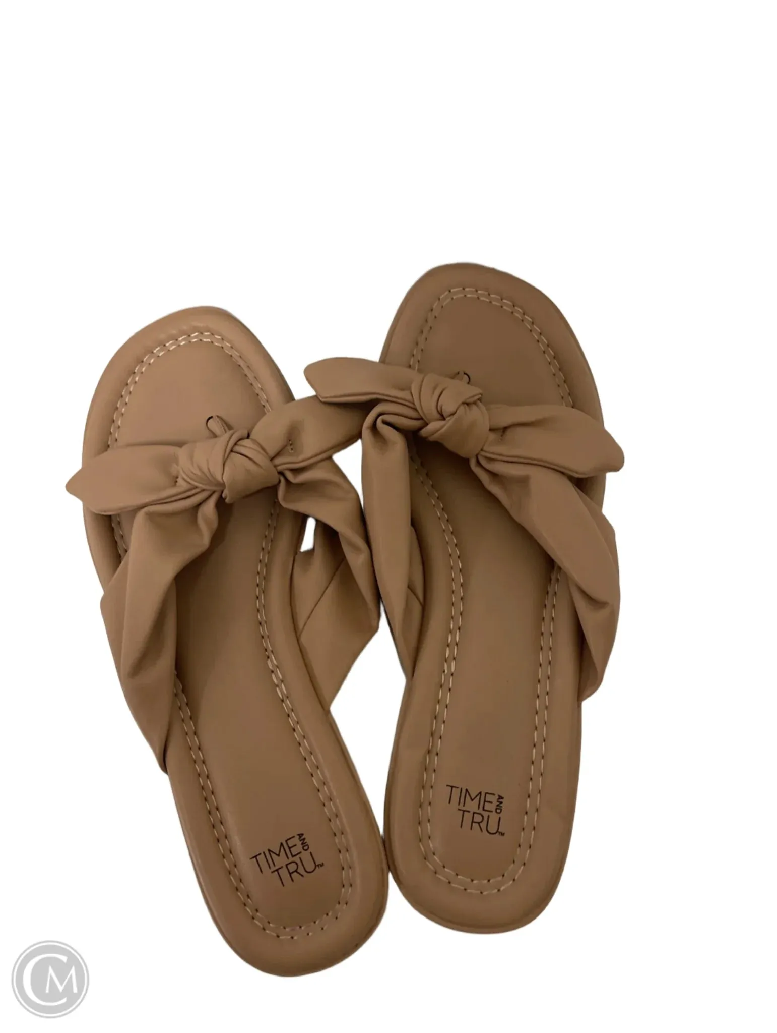 Sandals Flip Flops By Time And Tru In Brown, Size: 9