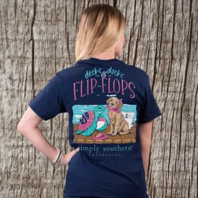 SIMPLY SOUTHERN PREPPY DECKS DOCKS FLIP FLOPS T-SHIRT