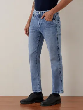 Straight Fit Light Blue Plain Jeans