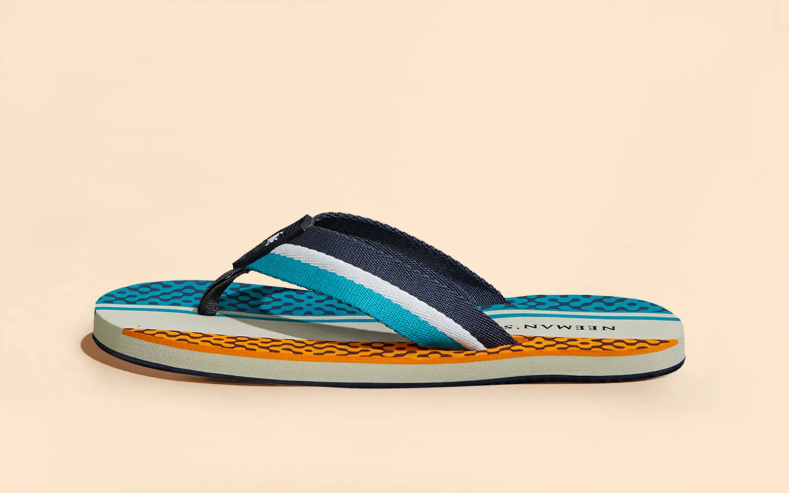 Striped Fusion Flips : Teal-Ivory-Orange