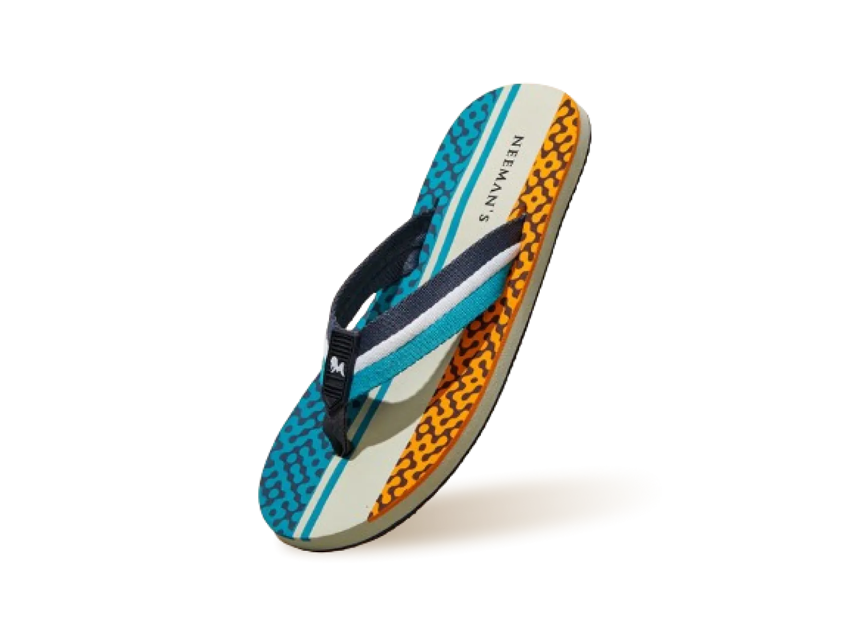 Striped Fusion Flips : Teal-Ivory-Orange