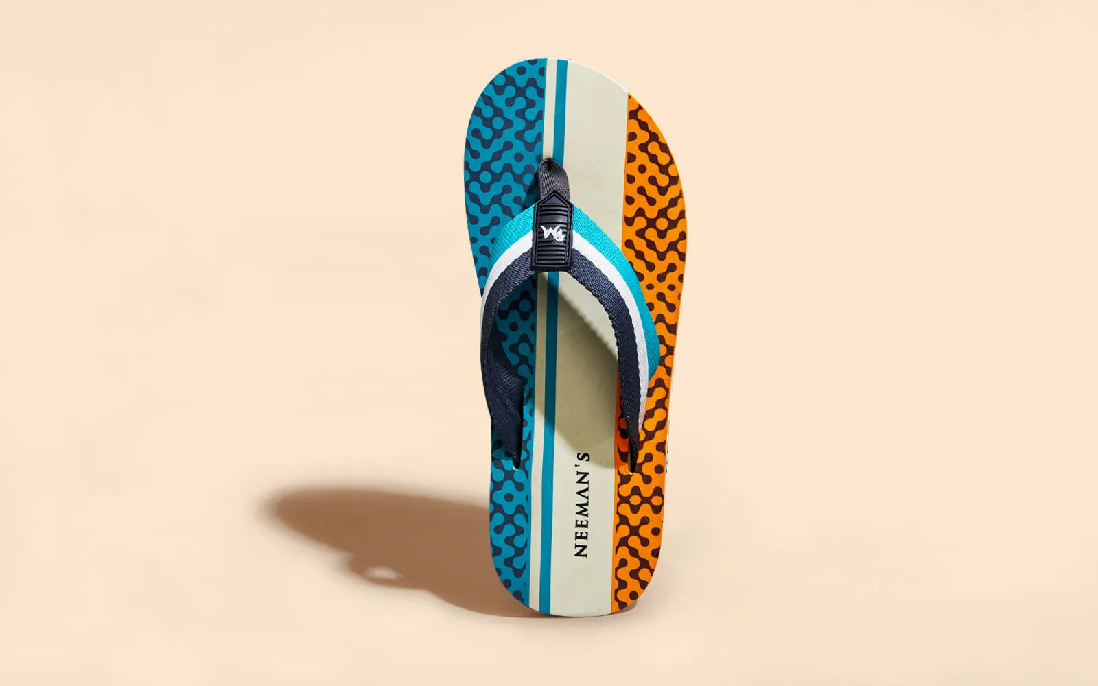 Striped Fusion Flips : Teal-Ivory-Orange
