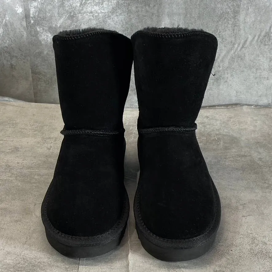 STYLE & CO Women's Black Teenyy Cold-Weather Faux-Fur Spilt-Shaft Boots SZ 7