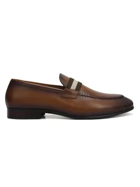 Tan Loafers With Contrast Panel