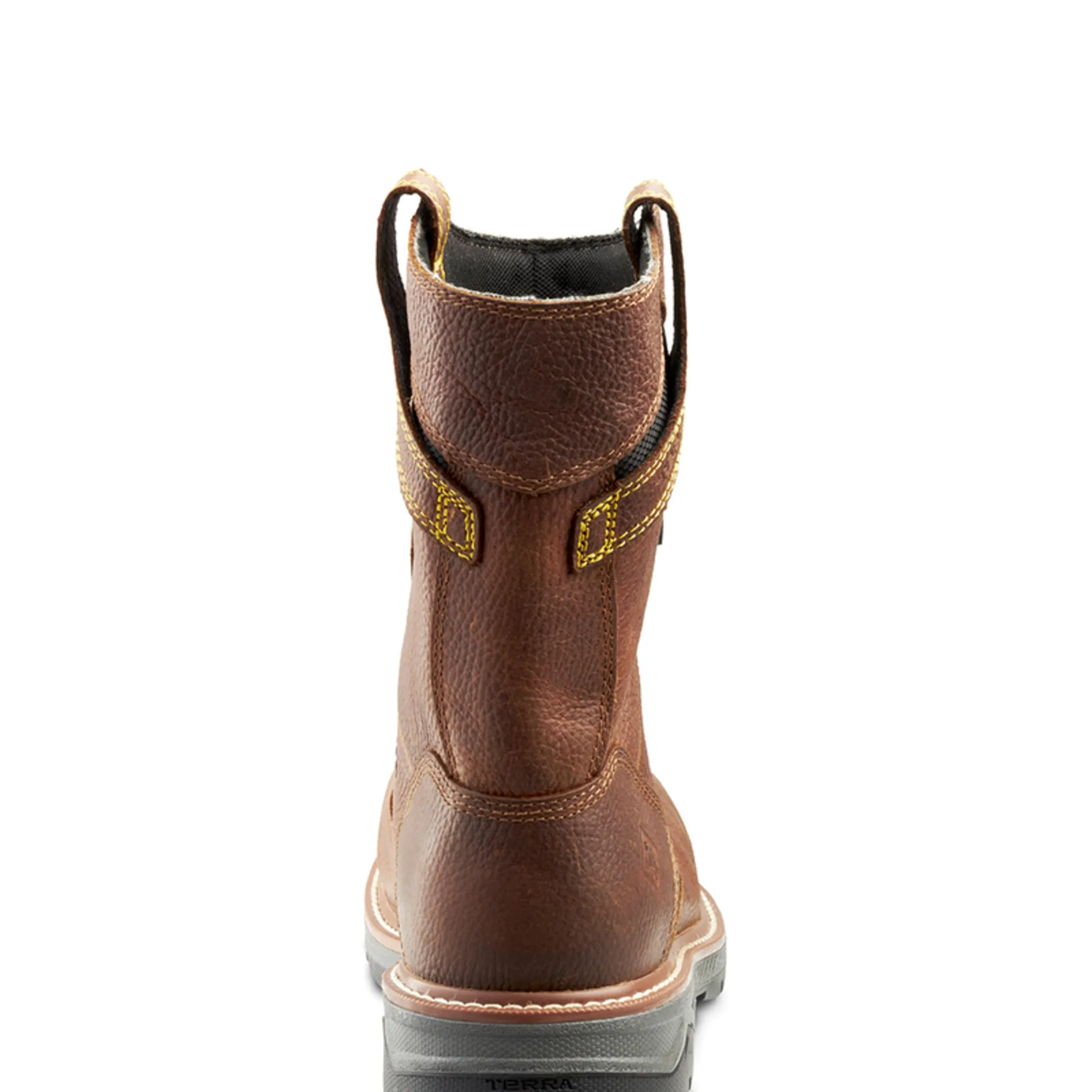 Terra Men's Safety Work Boots Patton Wellington 8" Leather Waterproof with Composite Toe and Plate | Sizes 3-15