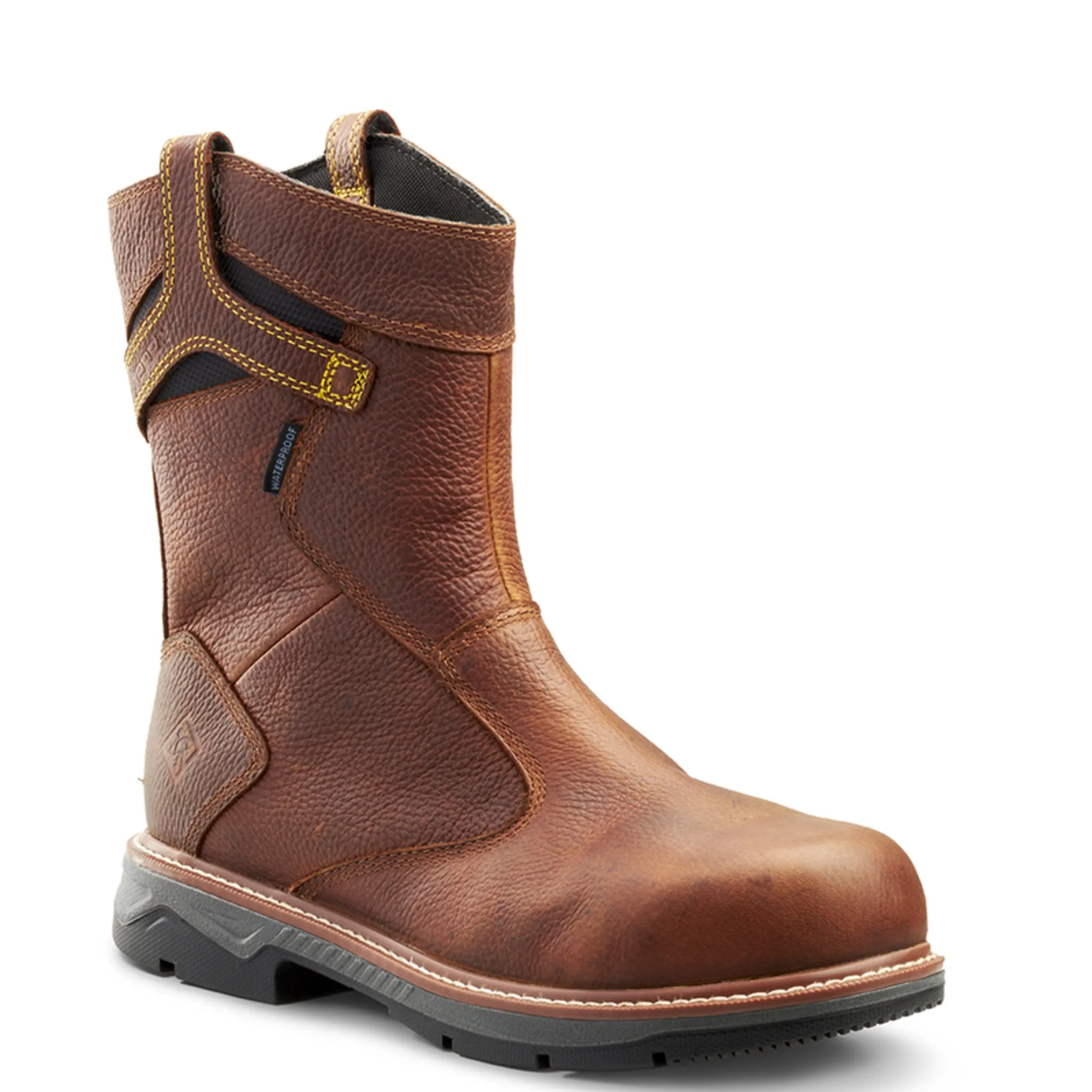 Terra Men's Safety Work Boots Patton Wellington 8" Leather Waterproof with Composite Toe and Plate | Sizes 3-15