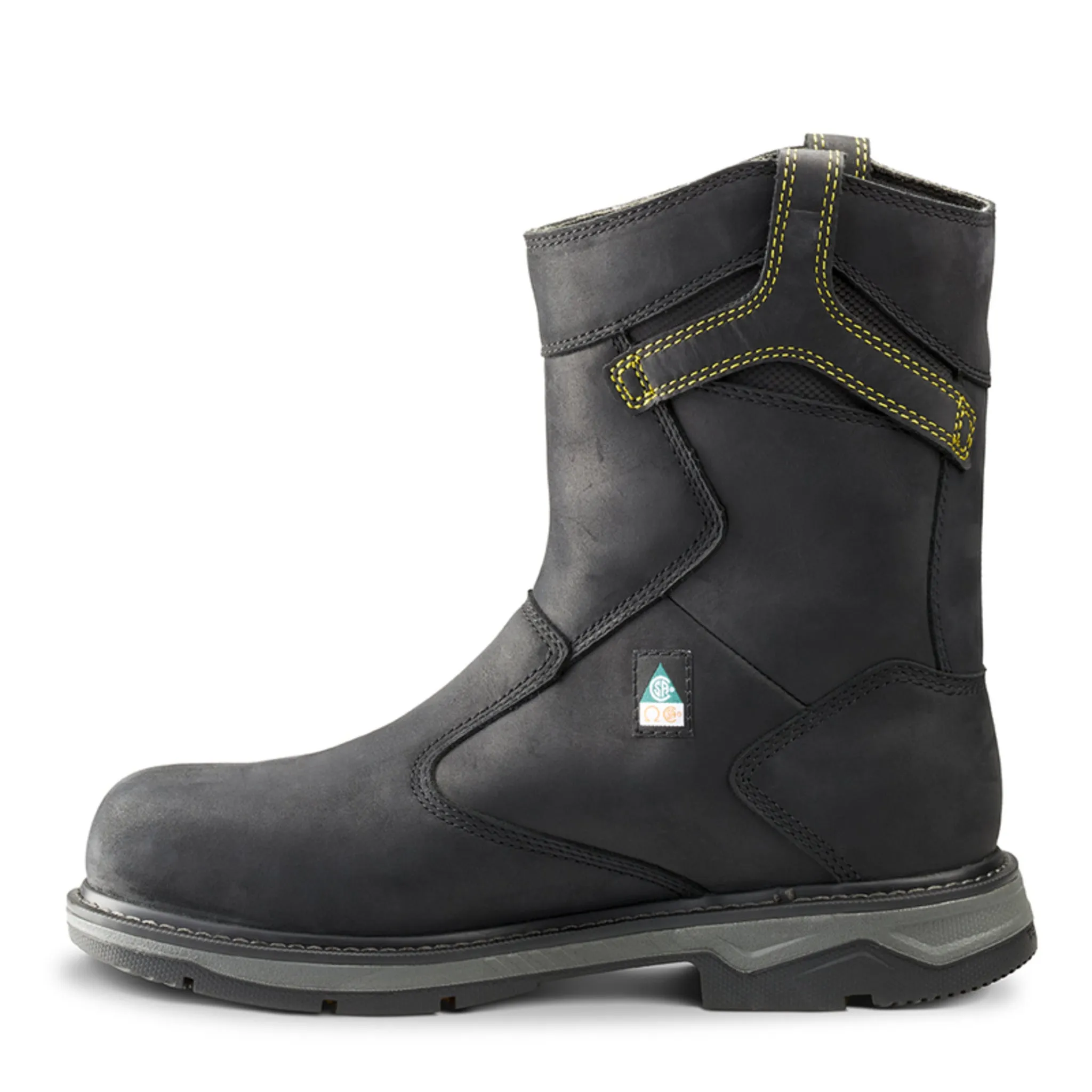 Terra Men's Safety Work Boots Patton Wellington 8" Leather Waterproof with Composite Toe and Plate | Sizes 3-15