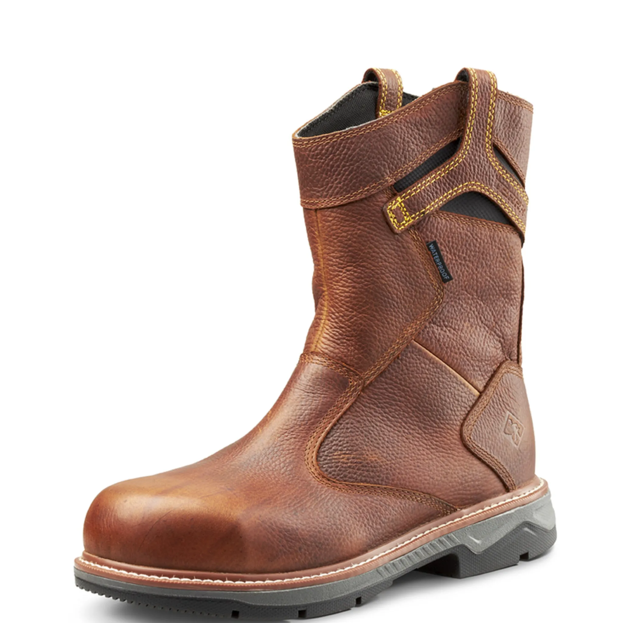 Terra Men's Safety Work Boots Patton Wellington 8" Leather Waterproof with Composite Toe and Plate | Sizes 3-15