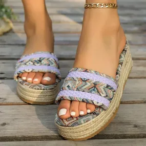Women's Ethnic Style Thick Sole Slippers 61199304C