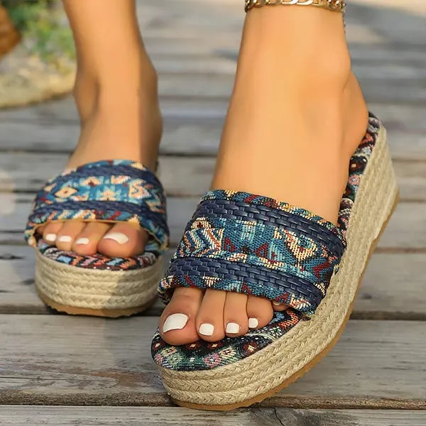 Women's Ethnic Style Thick Sole Slippers 61199304C