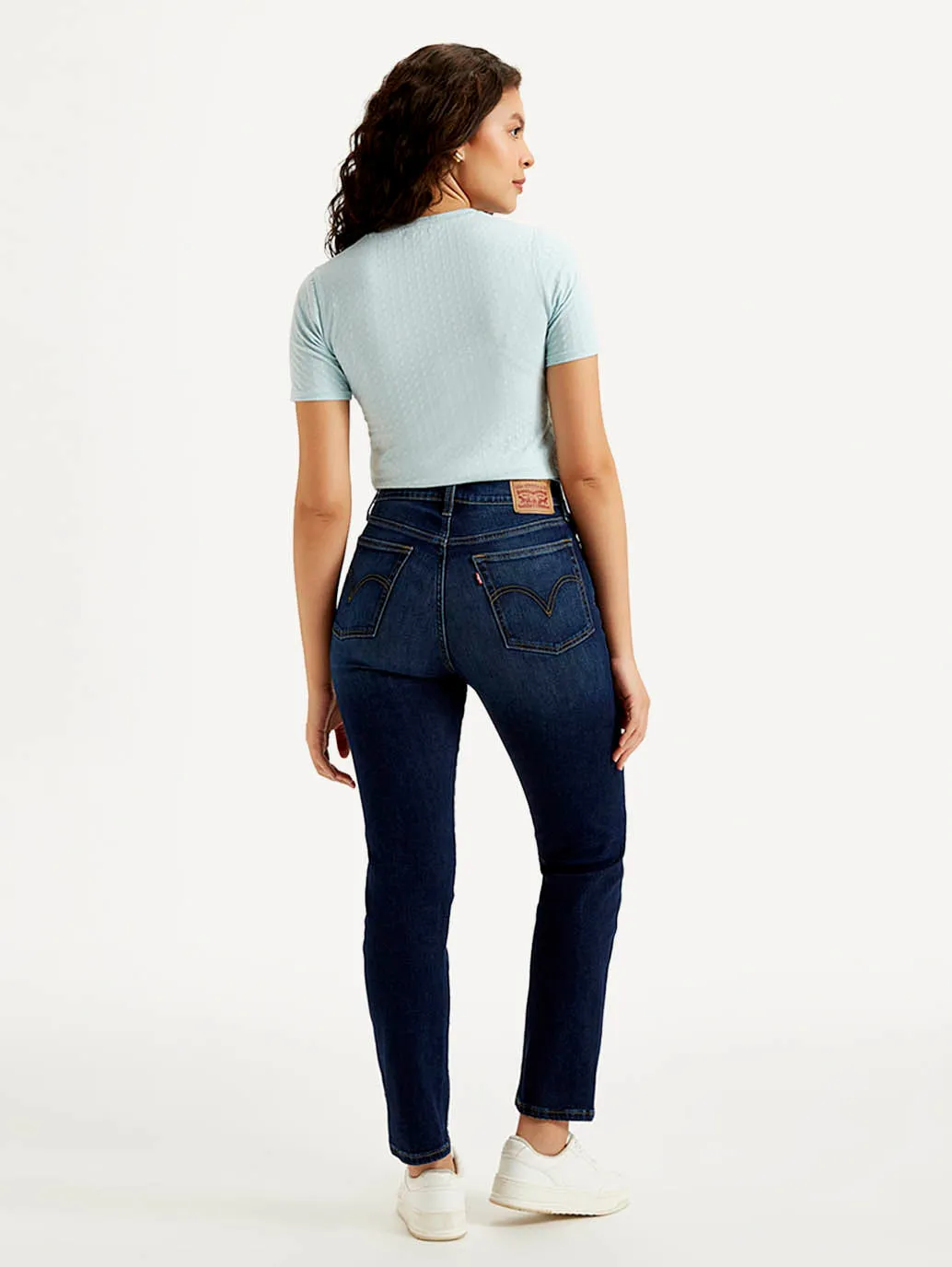 Women's High Rise Straight Fit Navy Jeans