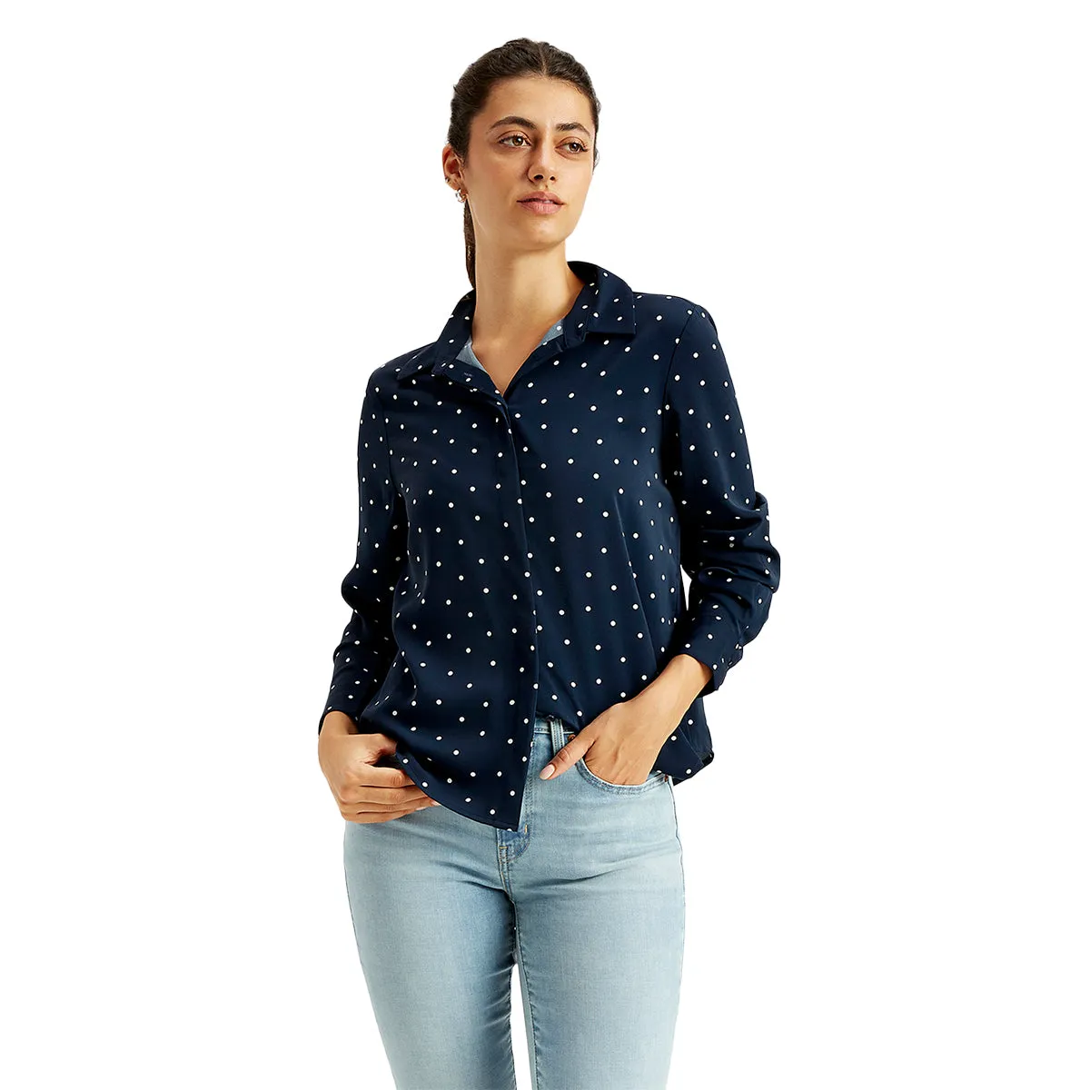 Women's Polka Dot Regular Fit Shirt